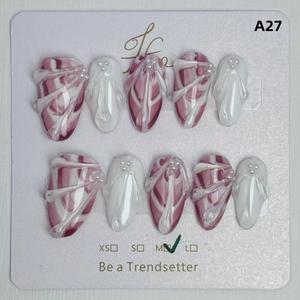 Hand-worn almond shell high-end nail nail pieces, InS-style wearable detachable false nail patches press  nails short  press  nails