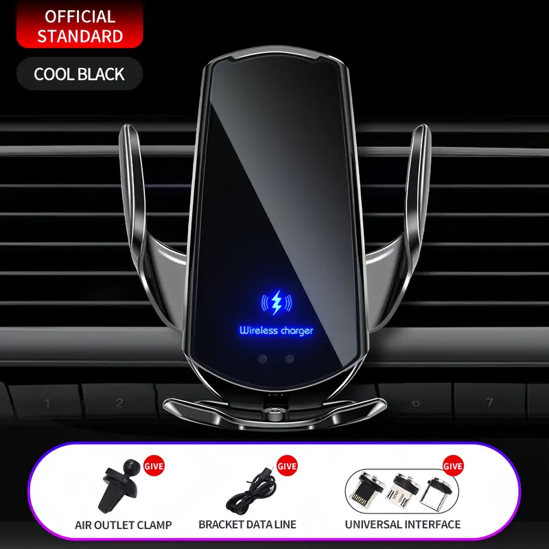 Car-mounted Wireless Phone Holder，car-mounted bracket，wireless charging，phone holder，inductive opening and closing，car navigation，wireless charging 3