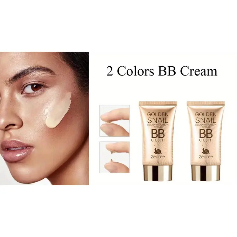 Golden Snail - Moisturizing Matte Finish BB Cream Foundation Primer, Full Coverage Concealer for All Skin Types, Pore-Hiding & Blemish Covering 8