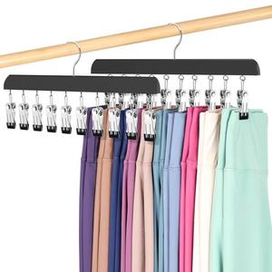 360° Rotatable Clothes Hanger with Clips, 1 Count/2 Counts Multifunctional Clothes Hanger, Space Saving Clothes Hanger for Jeans, Hat, Shorts, Sock