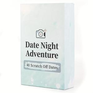 Date Night Adventure Scratch Paper, 1 Box 40 Sheets  Scratch Couple Date Card Game, Fun Adventurous Card Game for Birthday Holiday Party