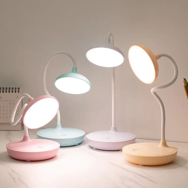 20 LED Flexible Touch Bedside Desk Light USB Rechargeable Dimmable Reading Lamp 0