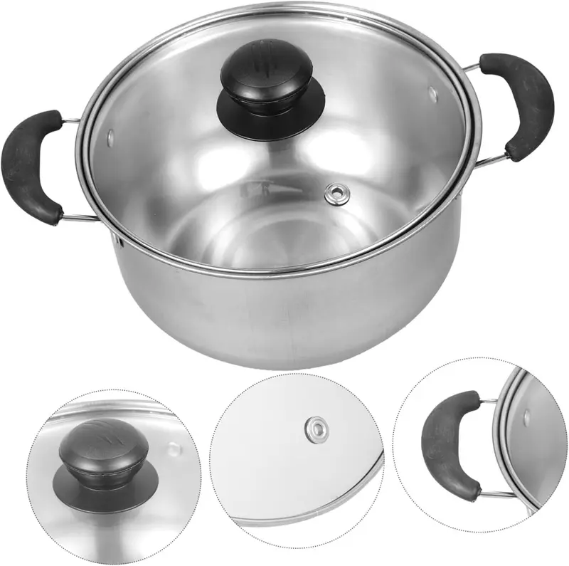 11PCS Induction Non Stick Stainless Steel Cookware Cooking Pot Pan With Lids Set 6