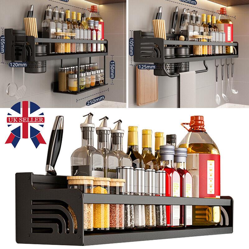 Spice Rack Wall Mounted Kitchen Organiser Spice Storage Rack Kitchen Holder 2
