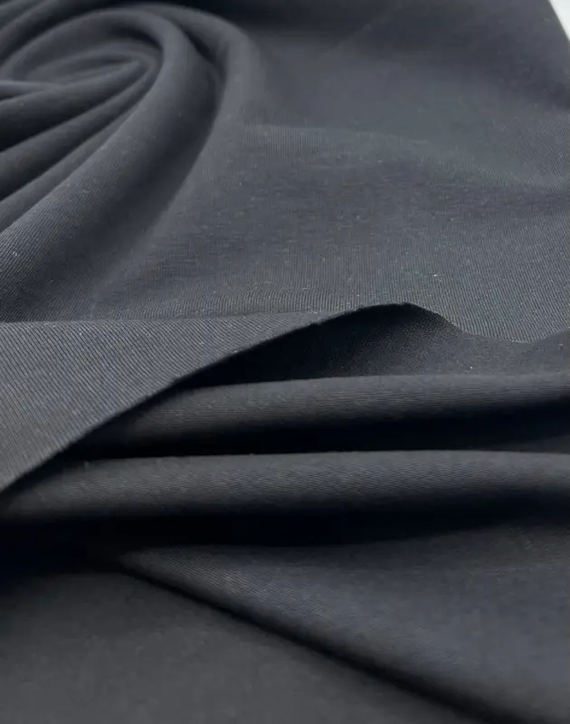 Black Cotton Stretch Jersey 240 GSM 92/8 Lycra 4 Way Stretch 3