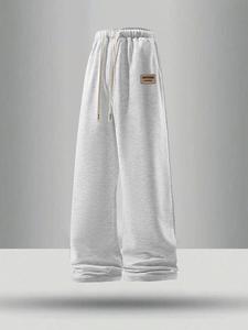 Men's Letter Print Drawstring Waist Sweatpants, Casual Loose Fit Jogger Pants for Summer, Fashion Men's Bottoms for Daily Wear