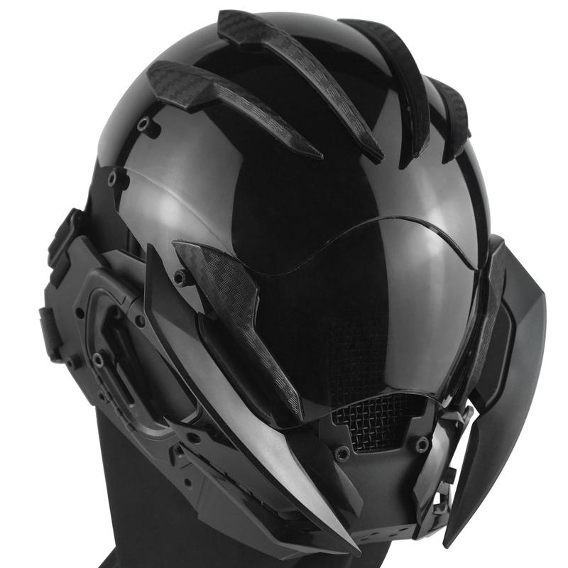 Marikito Cyberpunk Mask, Futuristic Helmet with Adjustable straps fit all adults, Rave Party and Music Festival Cosplay Perfect Accessories 2