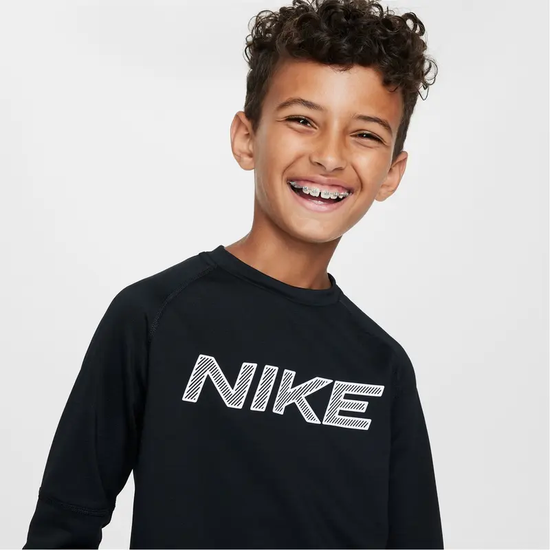 Nike Boys Pro Big Kids (boys) Dri Fit Long Sleeve Training Crew Neck Top Sports 3