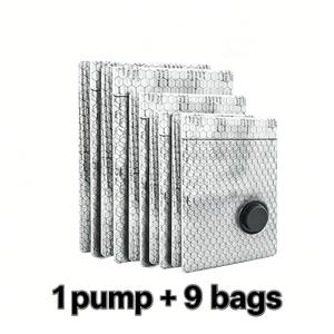 9-piece set with electric pump Vacuum Compression Bag Buggy Bag Travel Set Vacuum Clothing Clothes Special Bag Organiser