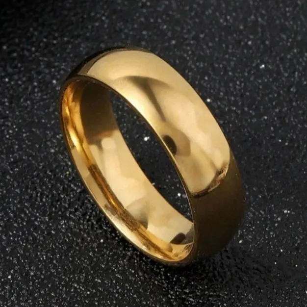 Multicolor Ring, 8mm Gold Ring, Men's Ring, Women's Ring Solid Color Spherical Simple Design Suitable for Wedding Ring, Daily Wear, Silver Ring