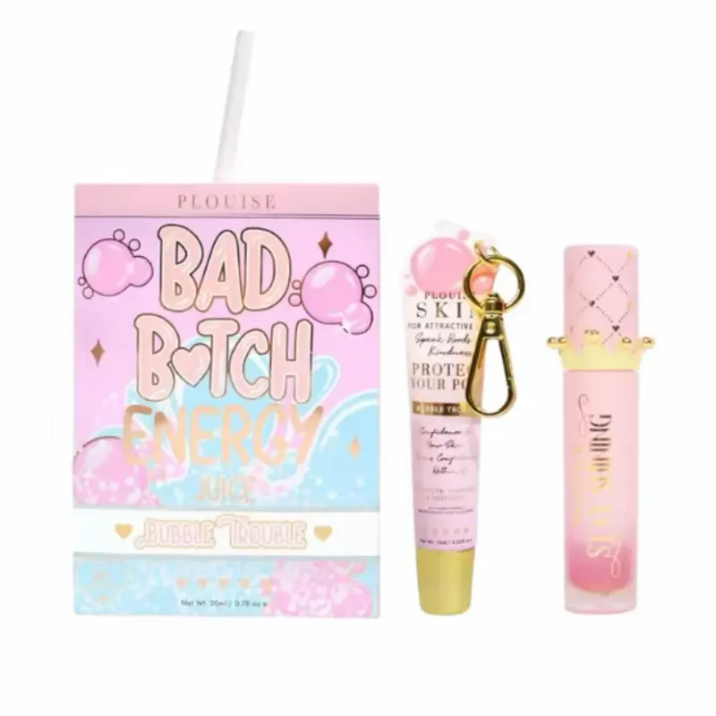 Bubblegum Lip-gloss with Nourishing Lip Conditioner and Hydrating Lip Oil- lip duo Cosmetic Lipgloss