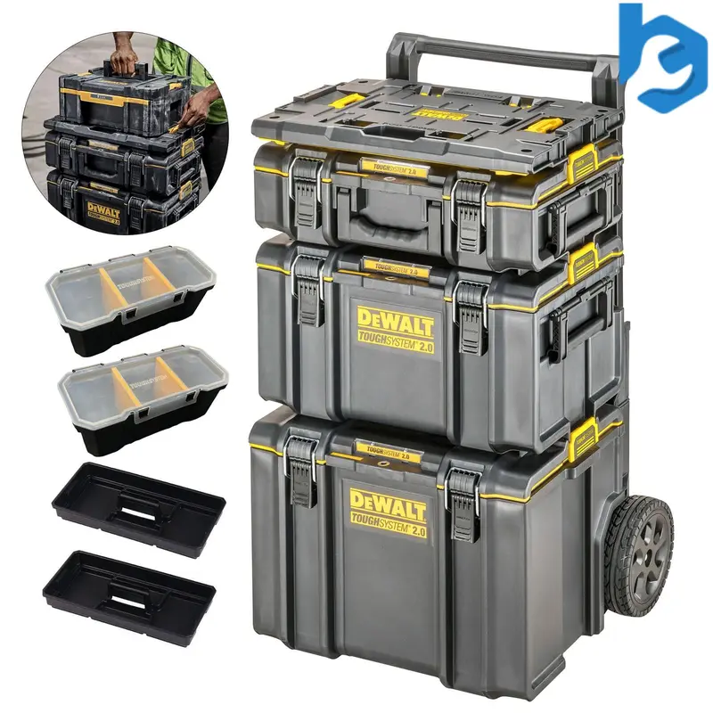 Dewalt Toughsystem 2 Rolling Mobile Tool Storage Box Trolley + Tstak Adaptor 0