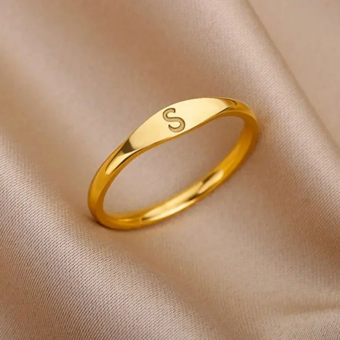 Gold Rings - Custom Initial Rings - Initial Rings - Personalized Signet Rings -Gold Signet Rings - Gold Stacking Rings - Gold Rings, Women's Rings