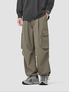 Men's Solid Color Cargo Pants, Casual Comfy Trousers for Spring & Fall, Men's Bottoms for Daily Wear