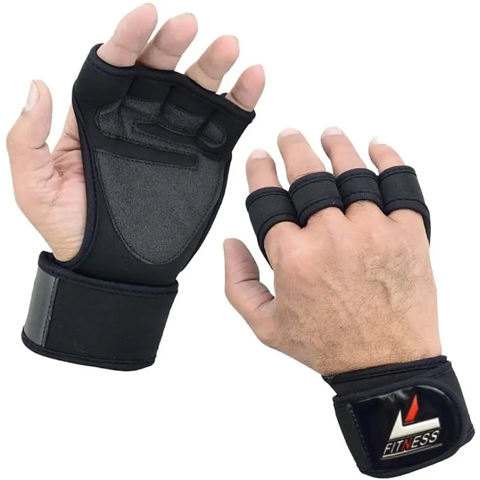 Gym Gloves with Wrist Support Long Strap for Training, Workout, Best for Both Men & Women