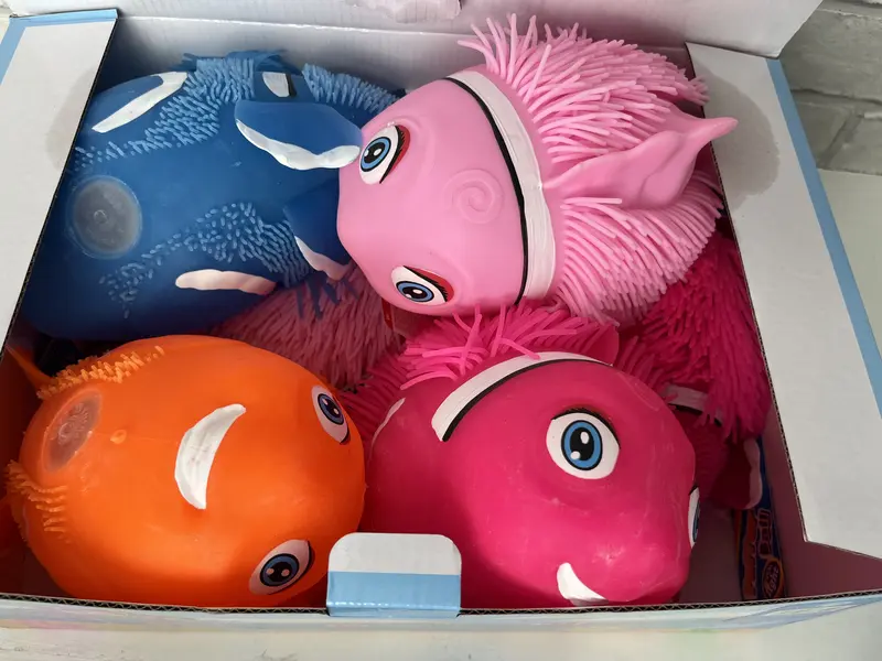 Stress Relief Clown Fish Hairy Soft Toy Squishy Big Fish Toy For Kids and Adults 2