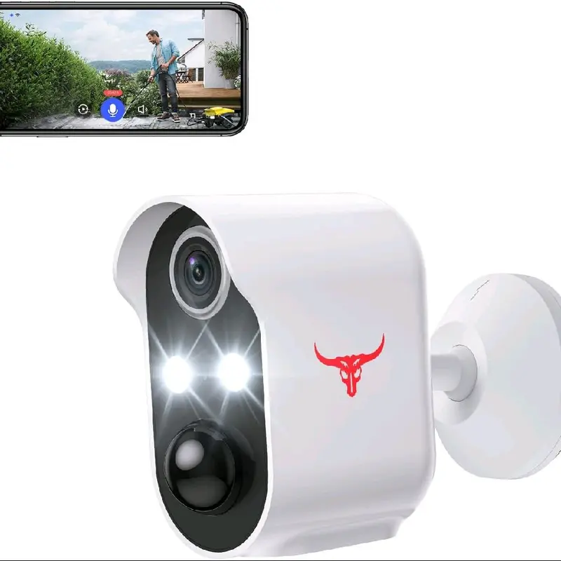 2 PACK 1080P Wireless Security Camera with 2 Spotlights AI Human Detection Color Night Vision 2-way Talk FHD Live View Cloud Storage 2.4G WiFi Battery powered Indoor Outdoor Surveillance 1
