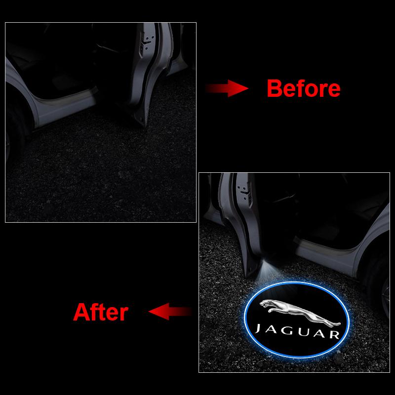 Product Introduction of 2/4pcs Car Door LED HD Welcome Courtesy Shadow Projector Lamp Logo Light For Jaguar XF XE XJ X351 F Pace X Type F Type Necklace Tijera 11