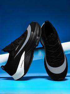 Men's Colorblock Lace Up Running Shoes, Casual Breathable Comfortable Sports Shoes, Lightweight Soft Sole Running Shoes for Daily Wear