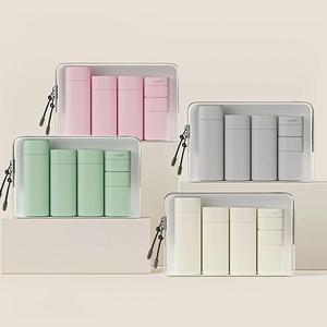 Travel Cosmetic Bottle Set, 6 Counts/set Empty Refillable Bottle with Storage Bag, Portable Travel Cosmetic Container for Shampoo, Lotion, Cream, Skincare Tools