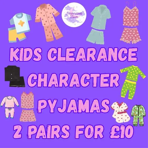 CLEARANCE Kids Character Pyjamas - SUMMER 1