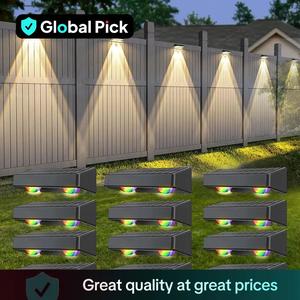 Solar Powered Fence Light, Outdoor Waterproof LED Light, Multi-mode Changing Atmosphere Light for Outside Step Wall Porch Patio Garden Decor, Solar Landscape Lights, Lamp, Decorative Lighting