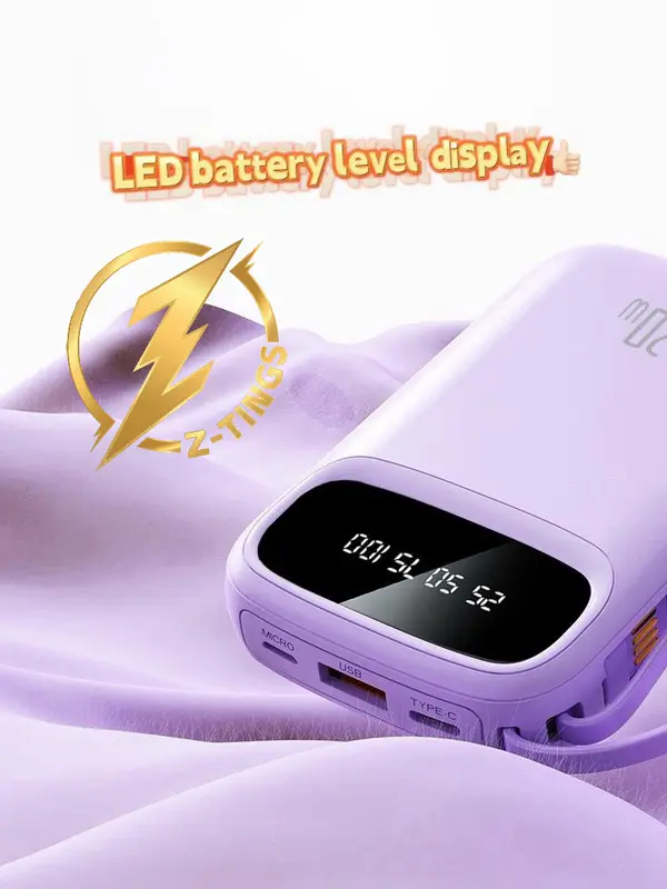 Z-TINGS Power Bank 20000mAH Mini Portable Charger with FastCharging and Battery Level display,External Battery Accessories,Compatible for Phones, iPad, Headphones,Multiple Devices Charging,Charing Mobile,Charger,Portable Charger,Gift Ideas smallest 4