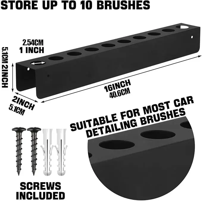 Car Cleaning Brush Organizer - Auto Detail Tool Storage, Vehicle Brushs Display Rack | Automotive Brush Stand, Car Wash Tool Holder, Detailing Accessory Organizer For Workshop Garage 5