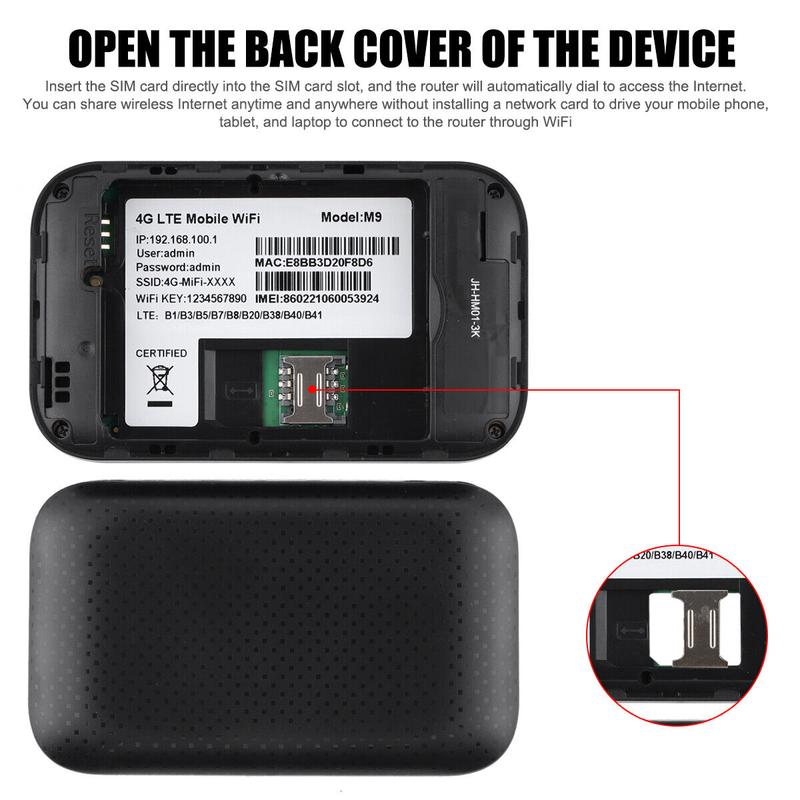 Unlocked 4G LTE LCD Portable Mobile Broadband Wireless WiFi Router MiFi Hotspot 5