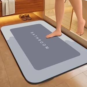 Letter Pattern Bathroom Mat, Non-slip & Water Absorbent Bathroom Mat, Rectangle Bathroom Mat for Home Decor