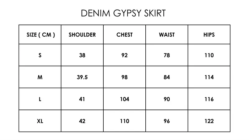 Product Introduction of Denim gypsy skirt 1