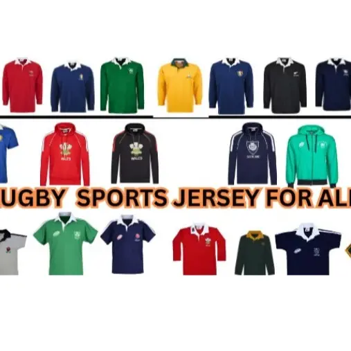 Black Rugby Shirt Retro Classic Traditional  Top All Sizes S - 5XL 4