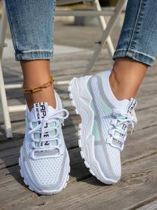 2026 Summer New Mesh Breathable Casual Sneakers, Lightweight Soft Sole Athletic Running Shoes, Round Toe Flatform, All Seasons, Daily Wear