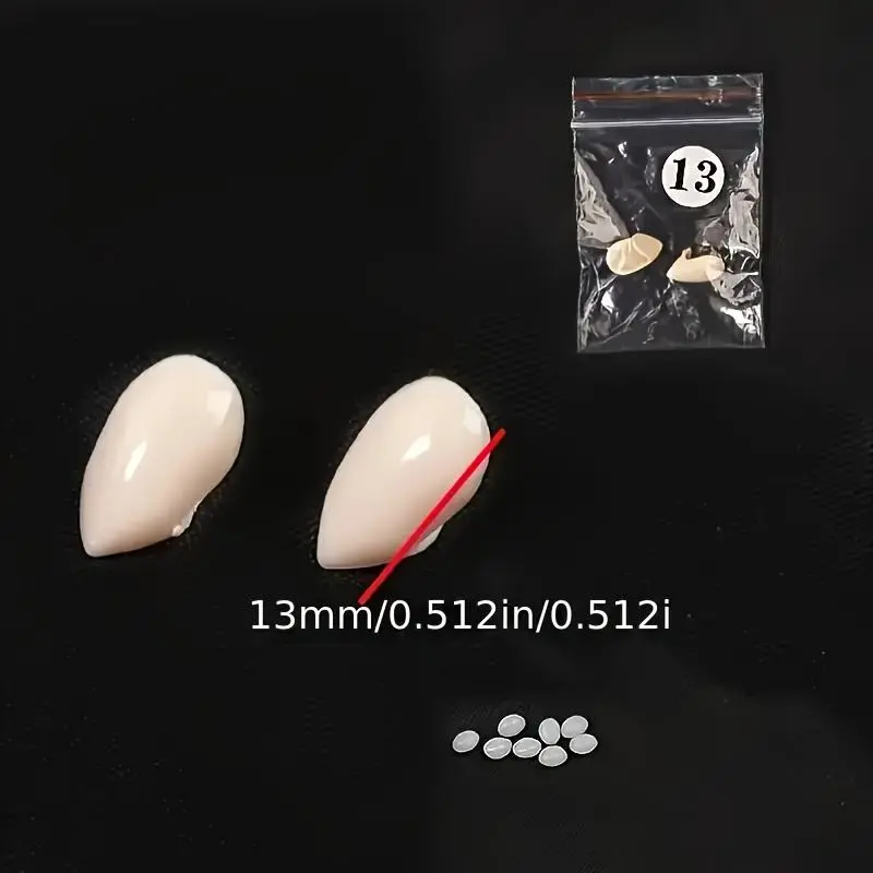 2pcs Vampire Fangs with Adhesive Particles, 19mm - Ideal for Cosplay & Halloween Makeup Parties, Role-playing Accessories 1
