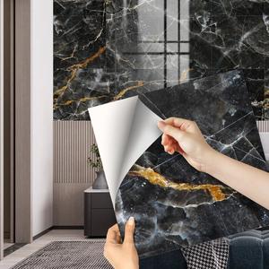 Marble Pattern Tile Sticker, Self Adhesive Film, 8pcs Waterproof Self Adhesive Wallpaper, Decorative Sticker for Home Living Room Bedroom, Home Decorations, Women's Gifts