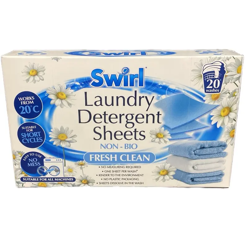 Swirl laundry detergent sheets non-bio fresh clean scent - laundry Household 0