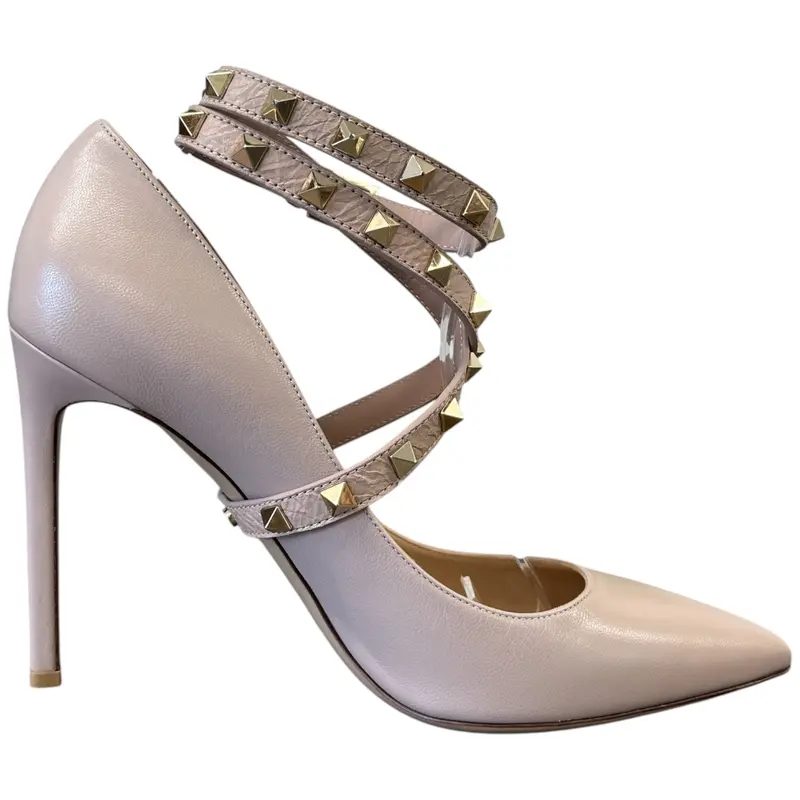 Pre-owned  Valentino Garavani  Women's Rockstud Ankle Strap Heels Pink Size EU 39 / UK 6 4