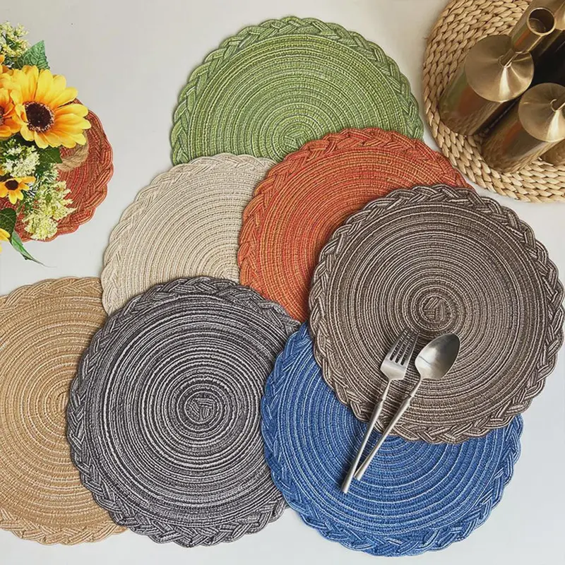 6Pcs Woven Ramie Placemats – Round Non-Slip Table Mats for Dining & Kitchen Use 3