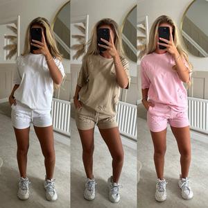 Embroidered Cross T-Shirt & Short Set - Comfortable Elastic Waist with Pockets for Everyday Wear Sizes 6-14 Ideal for Lounging and Casual Activities