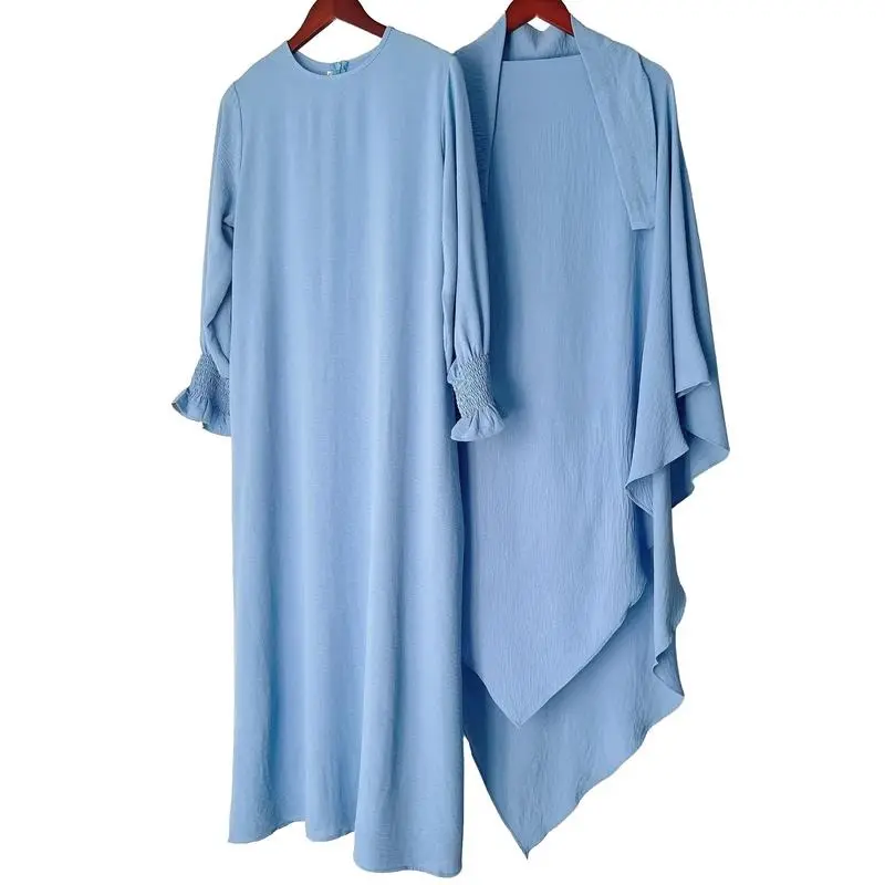 24129 #   Abaya for Women Muslim UK 2 Piece Prayer Dress Muslim Women with Khimar Hijab for Women Loose Long Sleeve Maxi Dress with Niqab Burka ClothinG