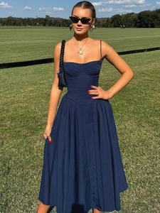 Women's Plain Backless Bodycon Dress, Elegant Basic Spaghetti Strap Sleeveless Dress for Party Club Holiday, Ladies Summer Clothes