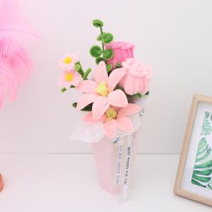 Chenille Flowers with Box for Home Decor as a Gift for Friends