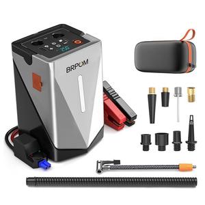 BRPOM 5000A 12V Portable Car Jumper Starter Air Compressor Blower All-in-One, 150PSI Car Battery Jumper Box with LED Light, Car Battery Repair Tool