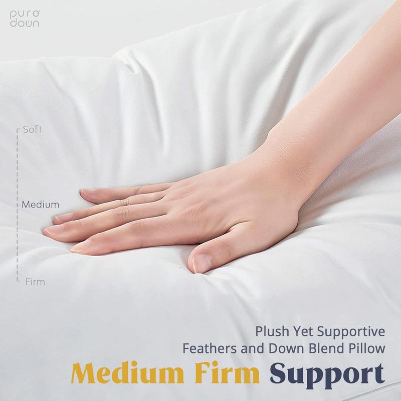 Premium Duck Feather & Down Pillows - Super Comfort for Restful Sleep-Feather Pillows Hypoallergenic, Breathable & Anti Dust Mite-2 Duck Feather Pillows UK Standard Size(48x74cm) 5