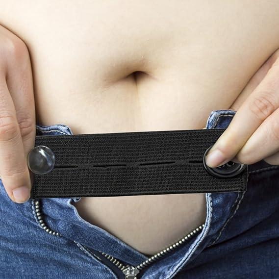 Elastic Jeans Waist Extenders,Elastic Jeans Button Extender Pants Waist Extension for Trousers Jeans Pants Slacks Pregnant Trousers(black) 1