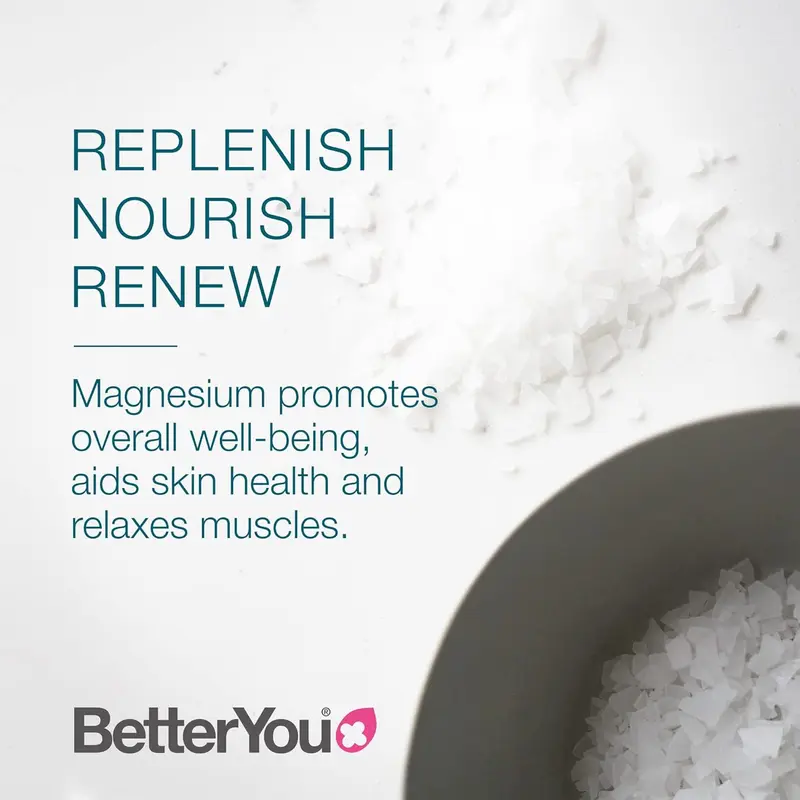 BetterYou Magnesium Bath Flakes 1kg – Natural Zechstein Mineral Salts | Vegan, Palm Oil Free, Relax & Detox Soak 6