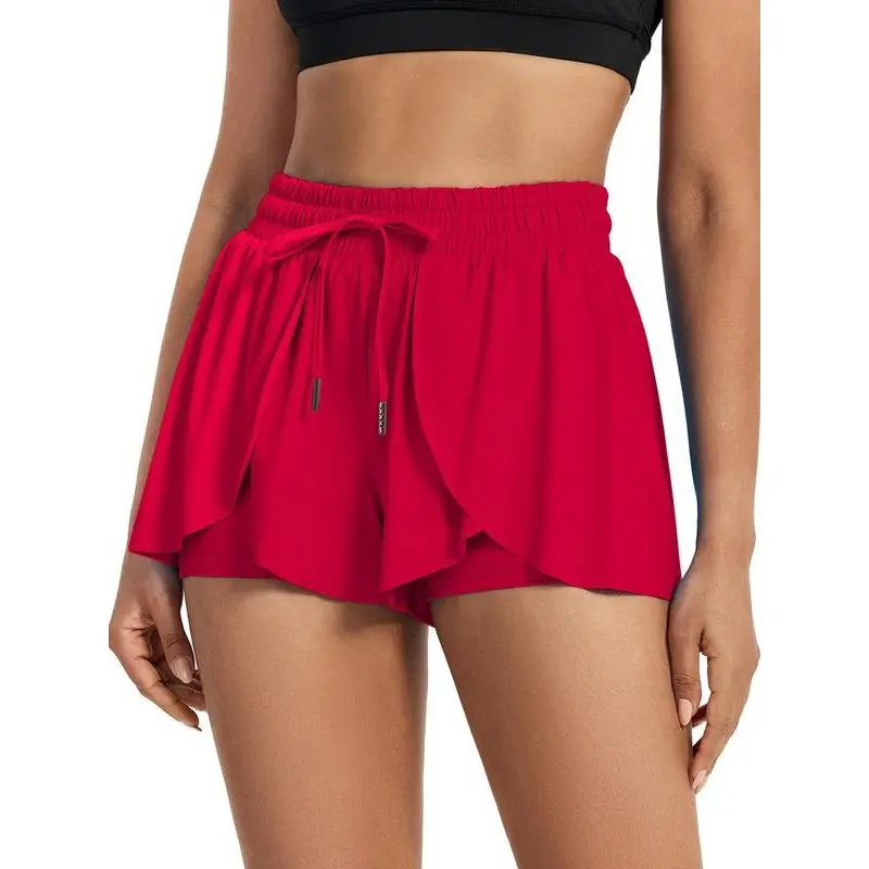 Women's Plain 2 in 1 Drawstring Waist Skorts Outfit, Casual Comfort High Waist Wrap Culottes, Ladies Summer Bottoms for Daily Athletic Running Gym Wear, Gym Clothes Women, Boomtown Outfits, Summer Outfits 2024, Back to School Clothes 8