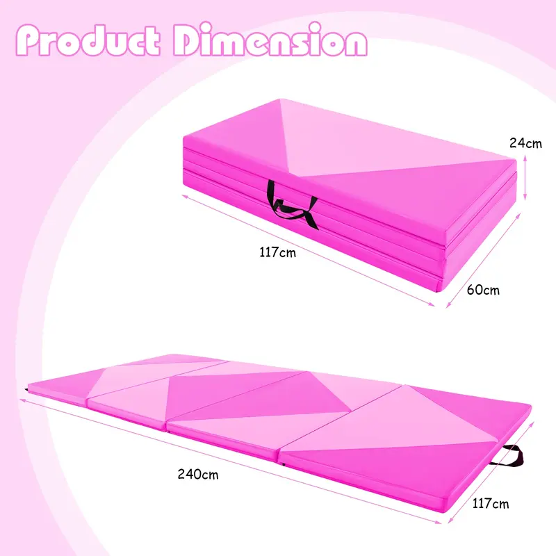 [UK SELLER] Must-Have 240cm PU Leather Folding Gymnastics Mat - Trending Now, Perfect for Home Workouts! Best Seller , Durable, Easy to Store, HOT ITEM, Fast UK Shipping 4