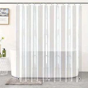 Clear Shower Curtain Liner, 1 Count Waterproof Bathroom Curtain with 3 Magnets & 12pcs Plastic Hooks, Bathroom Decor, Home Decor