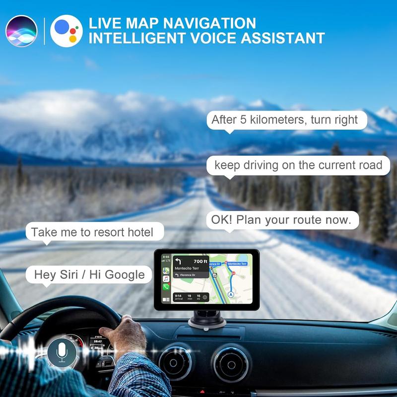 【UK SELLER 】7" Portable Wireless Car Stereo for Apple Carplay & Auto Screen, HD TouchScreen Auto for Cars, Car ScreenCarplay, Car Radio Receiver with BT, FM,AUX, Back to School Supplies car playscreen dash camera 7